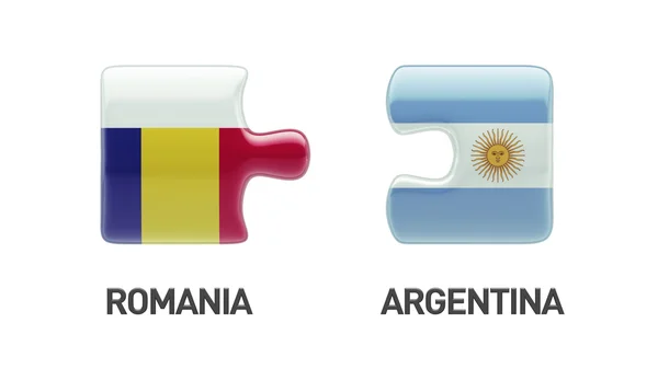 Concetto di Puzzle di Romania Argentina — Foto Stock