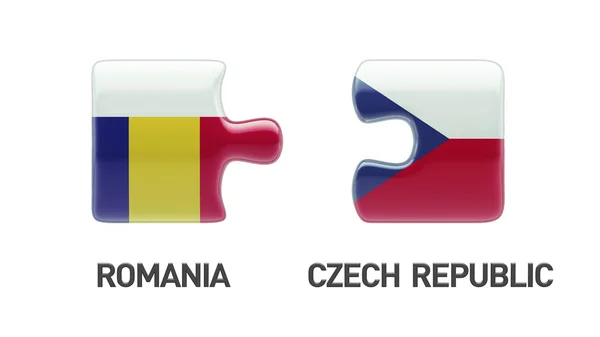 Romania Czech Republic  Puzzle Concept — Stock Photo, Image