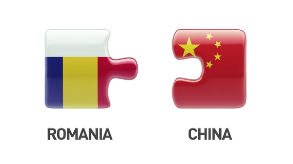 Romania China  Puzzle Concept — Stock Photo, Image