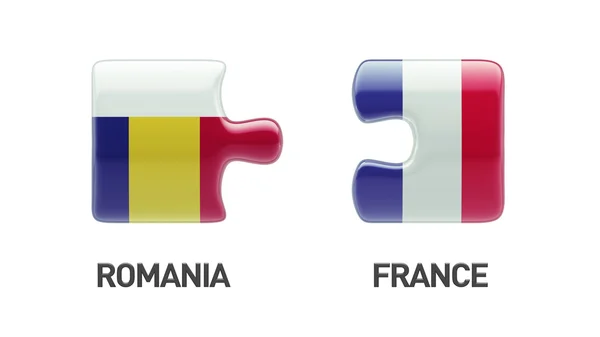 Rumunsko Francie Puzzle koncept — Stock fotografie