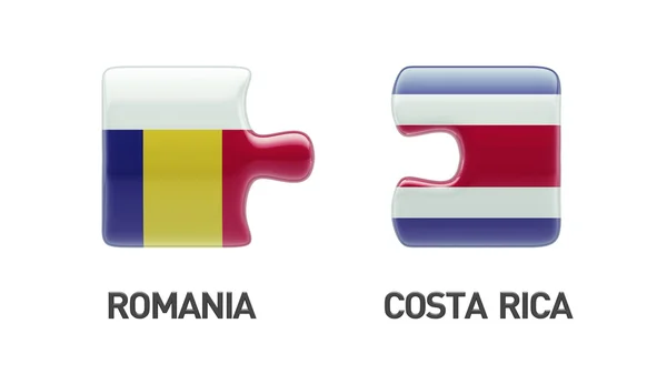 Romania Costa Rica Puzzle Concept — Stock Photo, Image