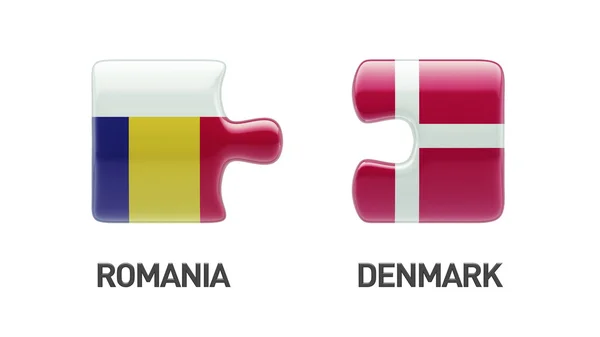 Ρουμανία Δανία παζλ έννοια — Φωτογραφία Αρχείου