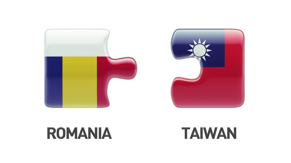 Romania Taiwan  Puzzle Concept — Stock Photo, Image