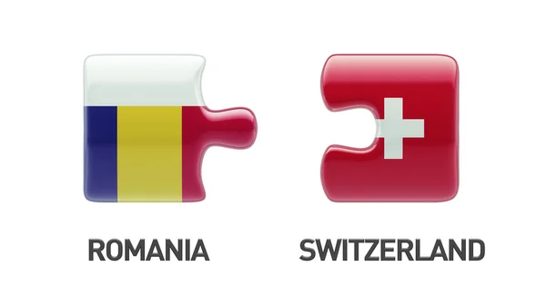 Romania Switzerland  Puzzle Concept — Stock Photo, Image