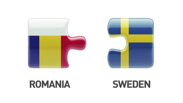 Roumanie Suède Puzzle Concept — Photo