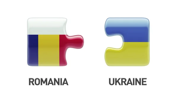 루마니아 우크라이나 퍼즐 개념 — 스톡 사진