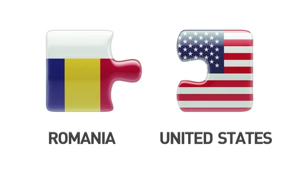 Romania United States  Puzzle Concept — Stock Photo, Image