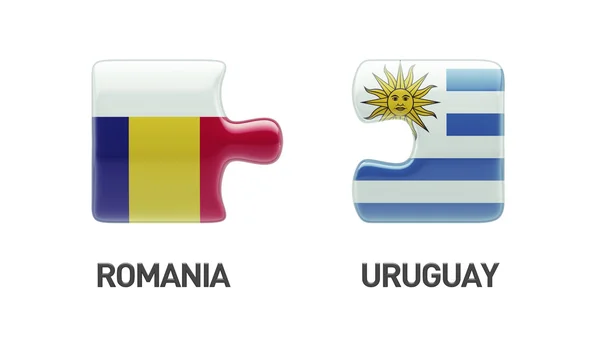 罗马尼亚乌拉圭拼图概念 — 图库照片