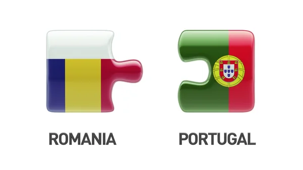 Romania Portogallo Puzzle Concept — Foto Stock