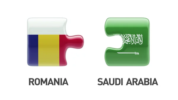 Saudi Arabia Romania  Puzzle Concept — Stock Photo, Image