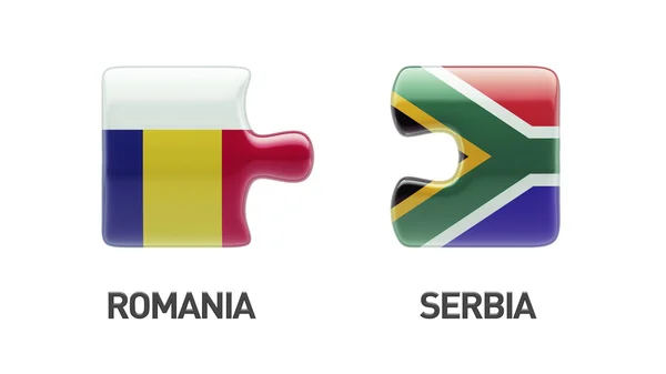 Sydafrika Rumänien pussel koncept — Stockfoto