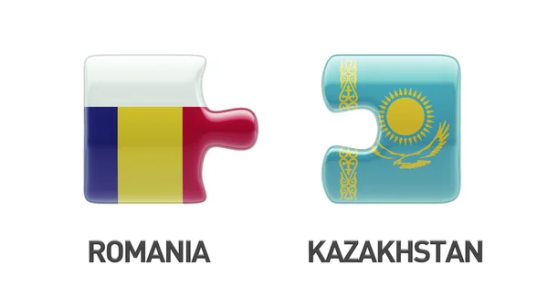 Kazakstan Rumänien pussel koncept — Stockfoto