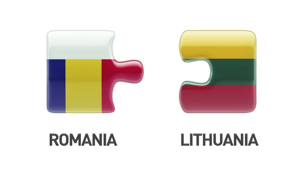 リトアニア ルーマニア パズル コンセプト — ストック写真