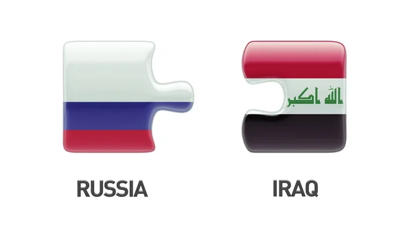 Russia Iraq  Puzzle Concept — Stock Photo, Image