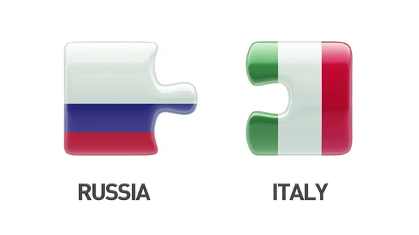 Ryssland Italien pussel koncept — Stockfoto