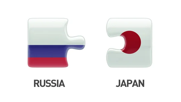 Russland Japan Puzzle-Konzept — Stockfoto