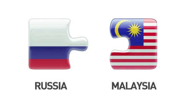 Koncept Puzzle Malajsie Rusko — Stock fotografie