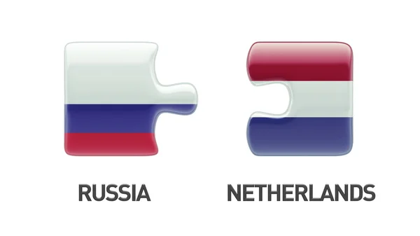 Russia Netherlands  Puzzle Concept — Stock Photo, Image
