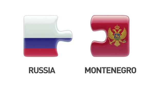 Russia Montenegro Concetto Puzzle — Foto Stock