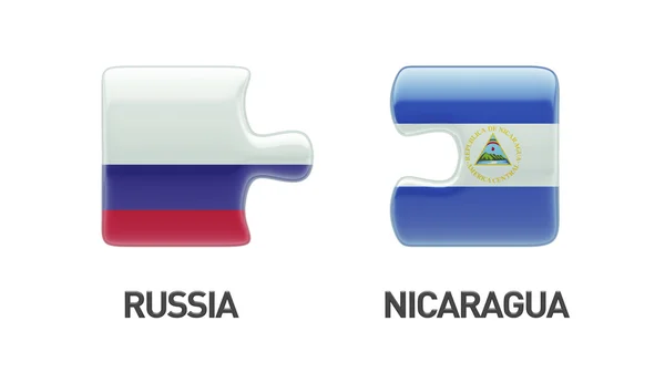 Rusia Nicaragua Puzzle Concepto — Foto de Stock