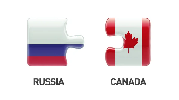 Rusia Canadá Puzzle Concepto — Foto de Stock