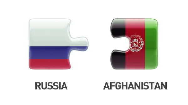 Russland Afghanistan Puzzle-Konzept — Stockfoto