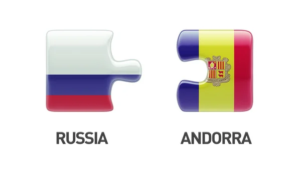 Russia Andorra  Puzzle Concept — Stock Photo, Image