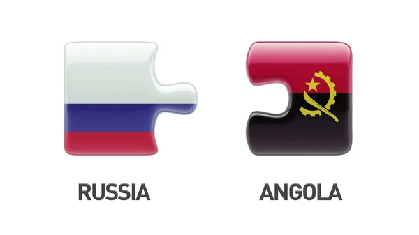 Concetto di Puzzle di Angola Russia — Foto Stock