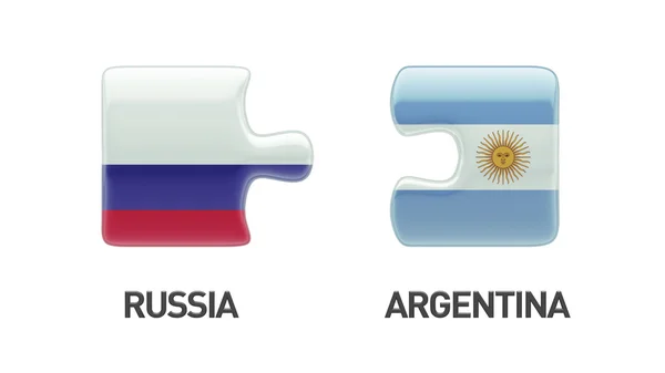 俄罗斯阿根廷拼图概念 — 图库照片