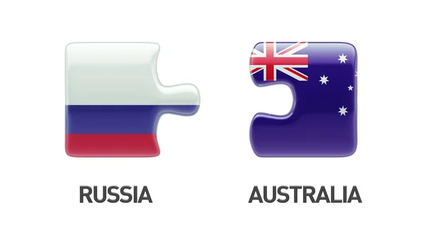 Russland Australien Puzzle-Konzept — Stockfoto