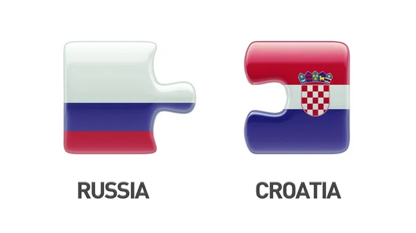 Ryssland Kroatien pussel koncept — Stockfoto