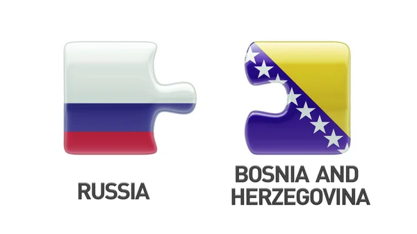 Ryssland Bosnien och Hercegovina pussel koncept — Stockfoto