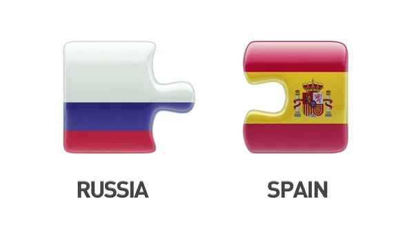 Russia Spagna Puzzle Concept — Foto Stock