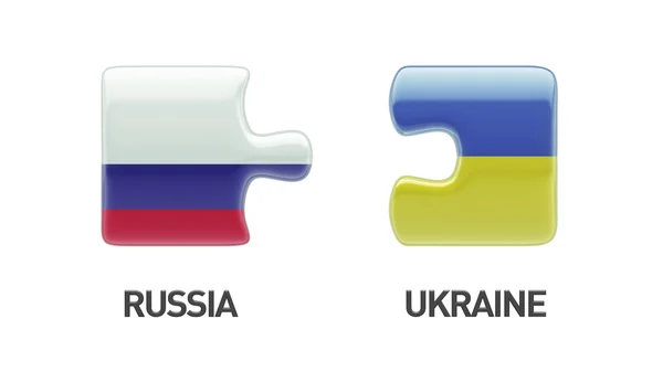 Rússia Ucrânia Puzzle Concept — Fotografia de Stock