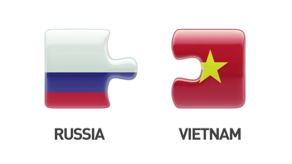 Rússia Vietnam Puzzle Concept — Fotografia de Stock