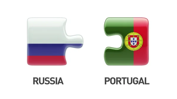 Rusland Portugal puzzel Concept — Stockfoto