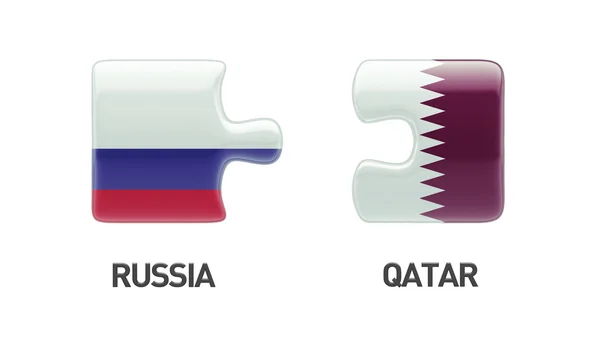 Rusia Qatar Puzzle Concepto —  Fotos de Stock