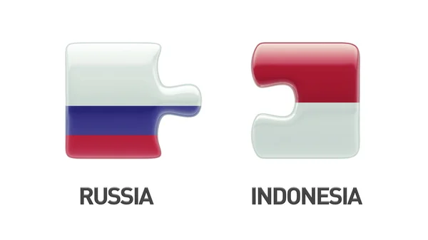 인도네시아 러시아 퍼즐 개념 — 스톡 사진