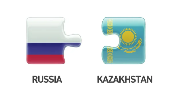 Kasachstan Russland Puzzle-Konzept — Stockfoto