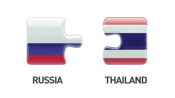 Tailandia Rusia Puzzle Concepto — Foto de Stock