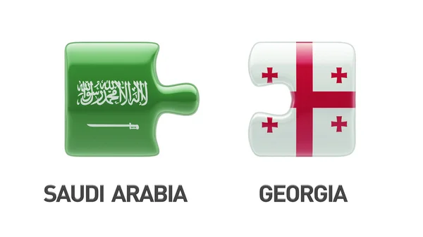 Saudi arabien georgien puzzle konzept — Stockfoto