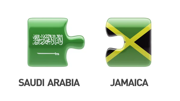 Arabia Saudita Jamaica Puzzle Concept — Foto de Stock