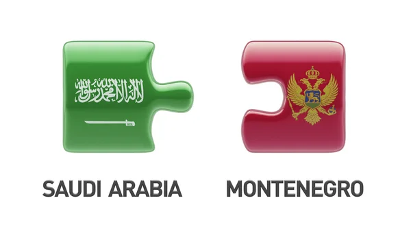 Σαουδική Αραβία Μαυροβούνιο παζλ έννοια — Φωτογραφία Αρχείου