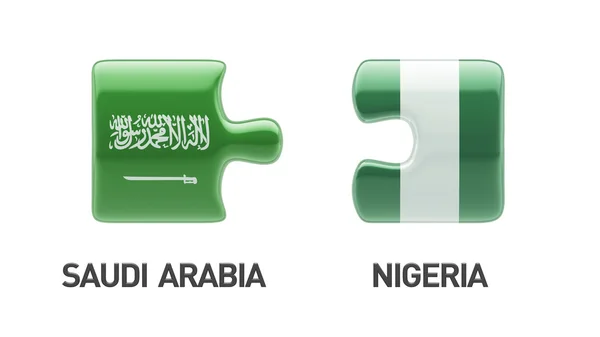 Arabie Saoudite Nigeria Puzzle Concept — Photo