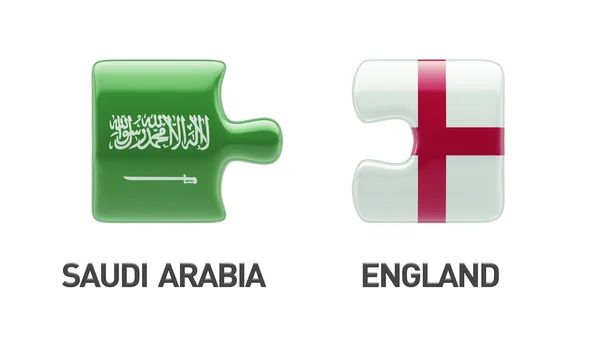 Saudi Arabia England  Puzzle Concept — Stock Photo, Image
