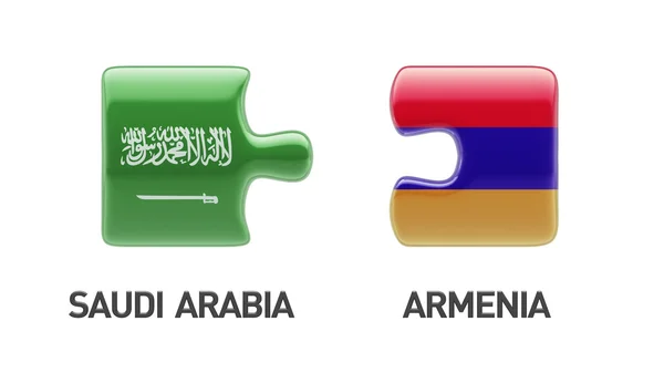 Σαουδική Αραβία Αρμενία παζλ έννοια — Φωτογραφία Αρχείου