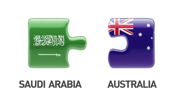 Saudi Arabia Australia  Puzzle Concept — Stock Photo, Image