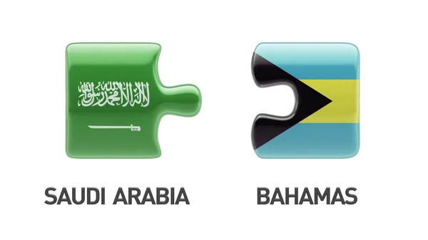 Arabie Saoudite Bahamas Puzzle Concept — Photo