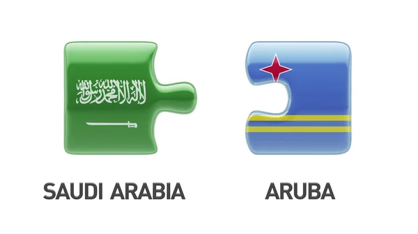 Suudi Arabistan Aruba bulmaca kavramı — Stok fotoğraf