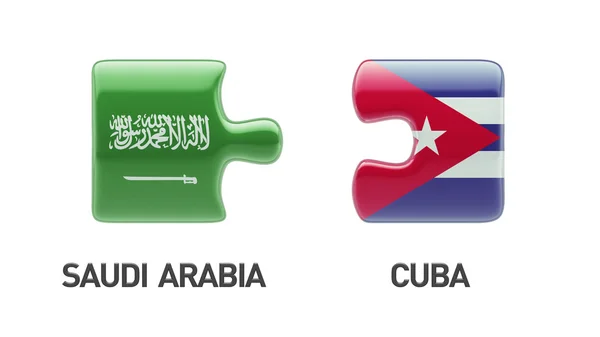 Saudi Arabia Cuba  Puzzle Concept — Stock Photo, Image